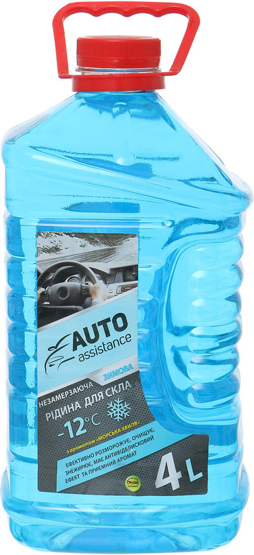 Рідина для склоомивоча AUTO ASSISTANCE, морська хвиля, зима, -12 °С, 4л